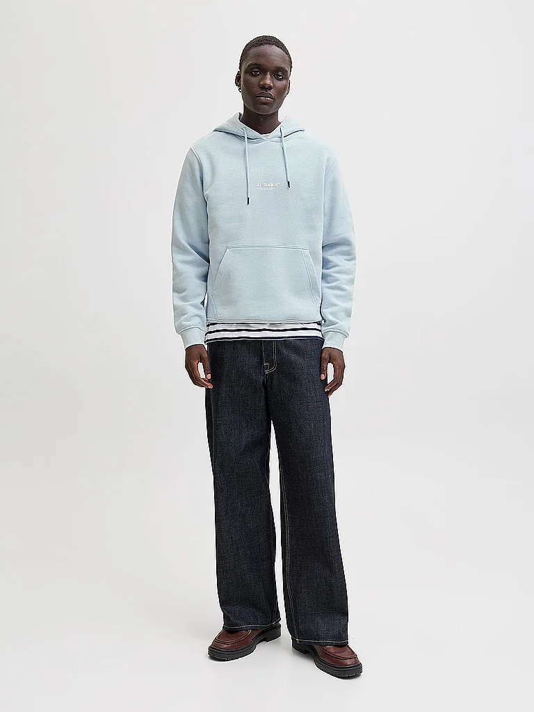 Kapuzensweatshirt JACK & JONES "JJESOHO SWEAT HOOD NOOS", Herren, Gr. L, celestial blau, angeraute Sweatware, Obermaterial: 80% Baumwolle, 20% Polyester, unifarben, relaxed fit normal, Rundhals, Rippbündchen, Sweatshirts, Baumwollmischung, relaxed fit 2